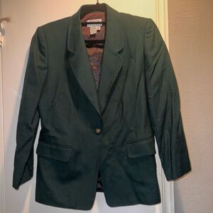 Vintage Talbots 100% Wool Green Blazer